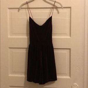 Strappy velvet romper